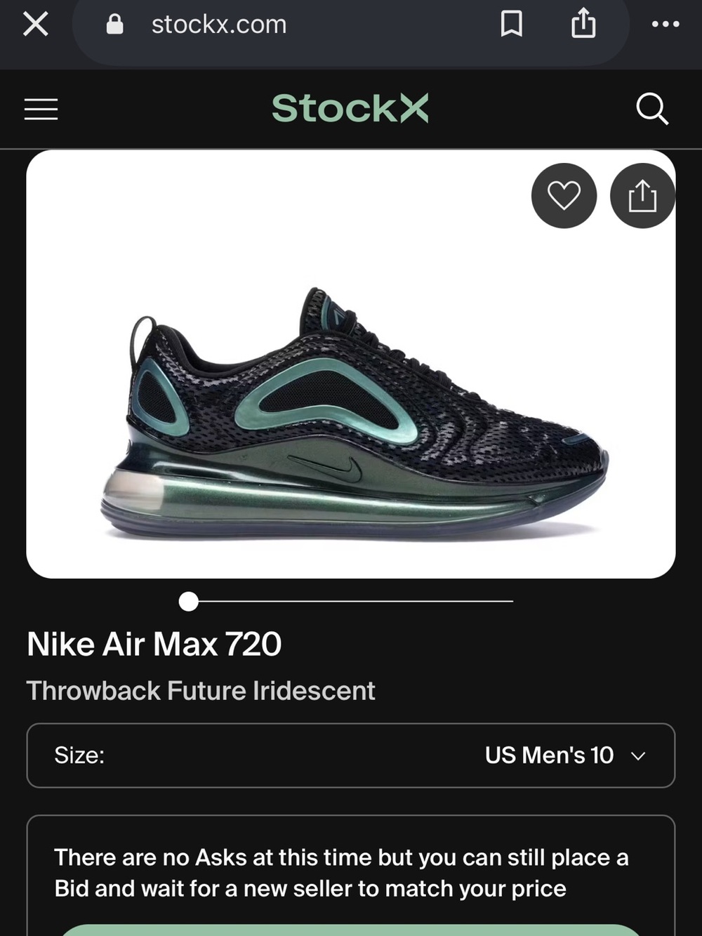 Nike Air Max 720 Throwback Future Iridescent - Black with Teal Accents